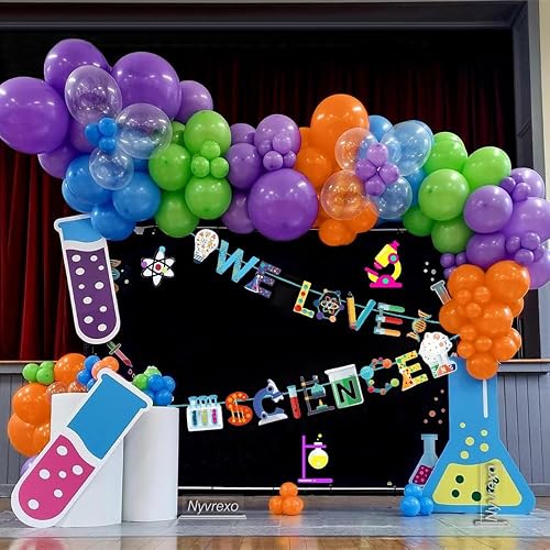 141Pcs Science Fair Balloon Arch Garland Kit for Lab Week | Chemistry Stem Math Party Decorations for Teachers, Students and Medical Professionals, Laboratory Technician Festival Decor