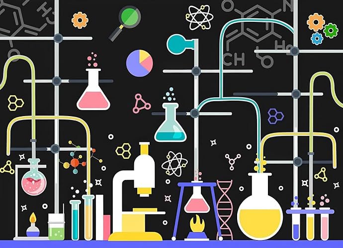 SADFA Science Lab Backdrop 7x5ft Chemical Science Party Decorations Mad Science Fun Scientist Birthday Party Banner School Classroom Deco Photo Booth Props
