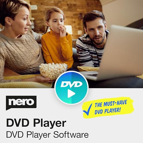 Nero DVD Player 365 Software | DVD Media Playback for PC & Laptop | Play DVDs with Menus, Subtitles & Surround Sound | 1 PC | Windows 11/10