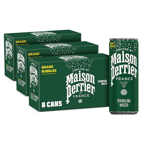 Maison Perrier Ultimate Sparkling Water for Non Alcoholic Mocktails, Unflavored Sparkling Beverage, 11.15 fl oz, 24 Cans
