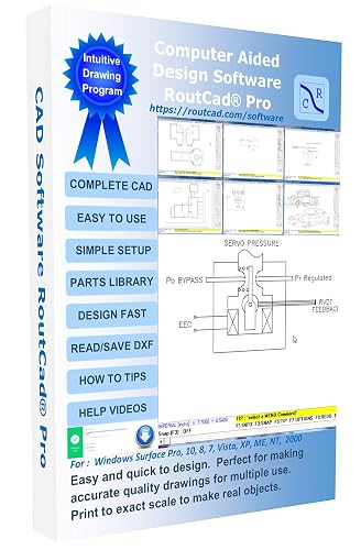 CAD Software for 2D and 3D Standard Modelling, Electrical, Mechanical, Floor Plan, Easy to use Premium Program plus tutorial videos included by RoutCad