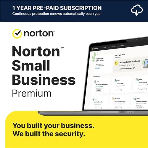Norton Small Business Premium, 10 Devices – Protect What You’ve Built, 24/7 Business Tech Support, VPN, PC Cloud Backup, Business Antivirus Software, & Data Protection [Digital Download]