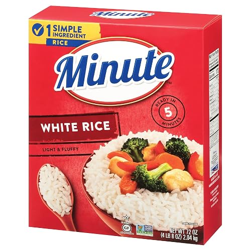 Minute White Rice, Instant White Rice, 72-Ounce Box, Pack of 2 | Precooked rice for quick meals, microwave or stovetop, ready in 5 minutes, gluten-free and non-GMO
