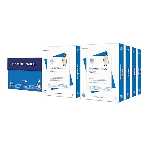 Hammermill Printer Paper, 20 lb Copy, 8.5 x 11-8 Ream (4,000 Sheets) - 92 Bright, Made in the USA