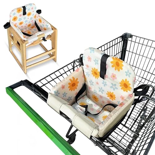 JoSeat Shopping Cart Seat Cover for Baby, Floral | High Chair & Grocery Cart Seat Protector, Machine Washable Reusable Cart Liner & Swing Insert, Unisex, Soft, Portable