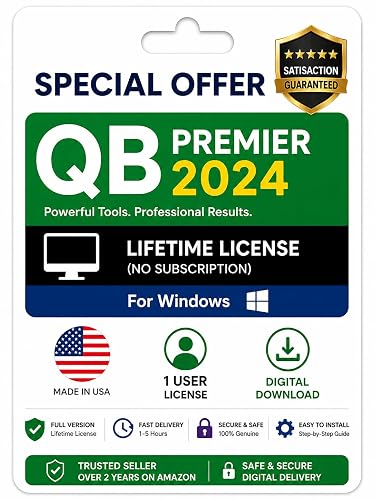 Quick-Books Desktop Premier Pro Plus 2024 for Windows PC | 1 User |Lifetime | NO DVD |Amazon Message Delivery (Within 4hrs) | 100% Money Back Guarantee