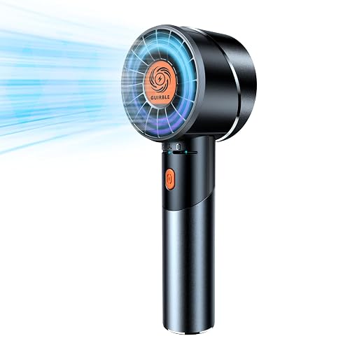 Guirble Handheld Fan,Portable Turbo Fan,Powerful Personal Fan(7000rpm High-Speed Motor,Battery Work 3-16 H),USB Rechargeable Mini Handheld Fan for Travel/Outdoor/Gift/Makeup (Black)