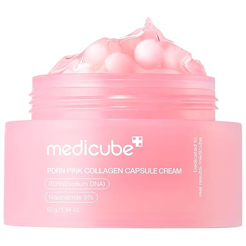 medicube Capsule Cream with Salmon DNA PDRN Pink Collagen | Lightweight Moisture Glow Cream with PDRN, Niacinamide - Uneven Skin Tone & Hydration Care, Korean Skincare, 1.94 oz