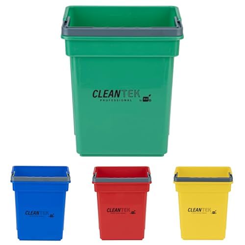Bundle: RW Clean 4 Quarts Cleaning Buckets, 4 Cleaning Buckets - with Handles, Four Colors, Plastic Washing Pails, Perfect for Household, Outdoor, Car Wash and More - Restaurantware