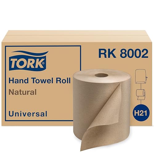 Tork Natural Paper Hand Towel Roll H21, 6 Rolls x 800 Ft, RK8002