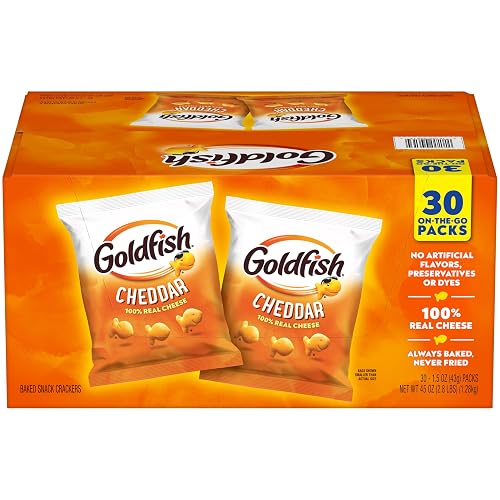 Goldfish Cheddar Crackers, 1.5 oz. Snack Packs, 30 Count