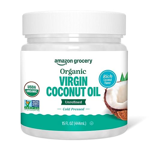 Amazon Grocery, Organic Virgin Coconut Oil, Non GMO, 15 Fl Oz (Previously Amazon Fresh, Packaging May Vary)