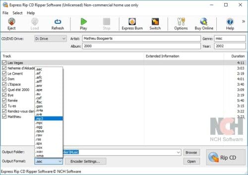 Express Rip Free CD Ripper Software - Extract Audio in Perfect Digital Quality [PC Download]
