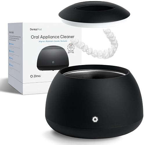 Zima Dental Pod: Ultrasonic Cleaner Machine for Retainers, Aligners, mouth guards, night guards, dentures & braces. Award winning, engineered for oral appliances.