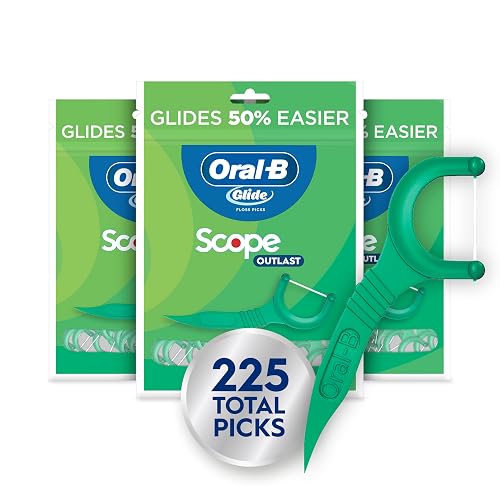 Oral-B Glide Mint Dental Floss Picks with Long Lasting Scope Flavor, 75 Count, Pack of 3