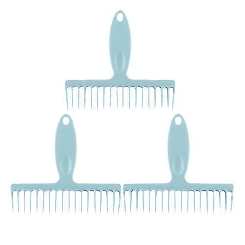 BESPORTBLE 3-Pack Broom Cleaning Comb Wide Tooth Plastic Hair Removal Comb with Comfortable Grip Handle Handheld Hair Cleaning Tool for Broom Carpet Pet and Dust Removal
