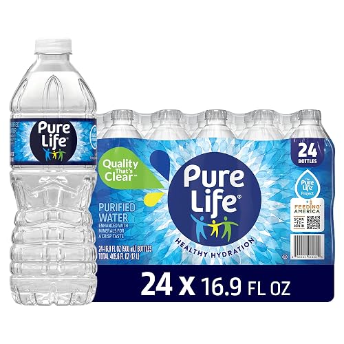 Pure Life Purified Water Bottles, 12 Pack - Still Bottled Water Enhanced with Minerals for a Crisp Taste, Plastic Bottles - 16.9 Fl Oz | Still Drinking Water Enhanced with Minerals for a Crisp Taste