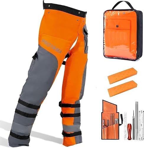 PROYAMA Chainsaw Chaps for Cutting and Logging, 9 Layers Lightweight, Chainsaw Pants Adjustable Belt, 40-42 Inch | Adjustable Belt, Chainsaw Safety Equipment with Pocket for Cutting and Logging