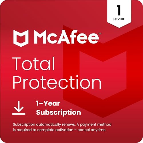 McAfee Total Protection 2026 Antivirus Software for 1 Device | Auto-Renews