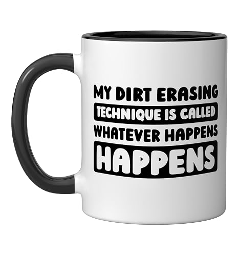 Cleaner Janitorial - Sanitation Housekeeping Cleaner Ceramic Mug, Black/White