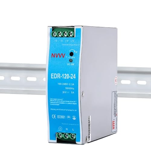 NVVV EDR-120-24 120W 24VDC 5Amp Industrial DIN Rail Power Supplies (24V 120W)