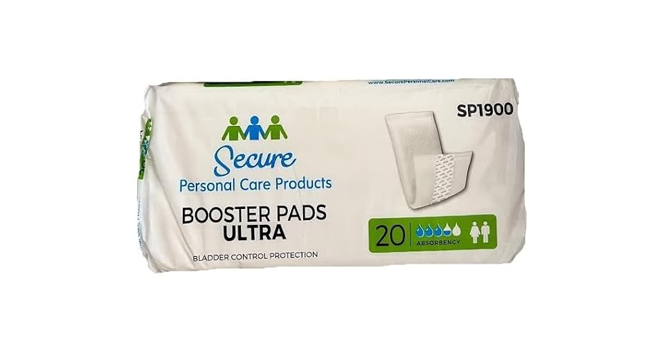 Secure Personal Care Products Booster Pads Ultra, SP1900, 13 Inch Length, 20 Count (Case of 9)