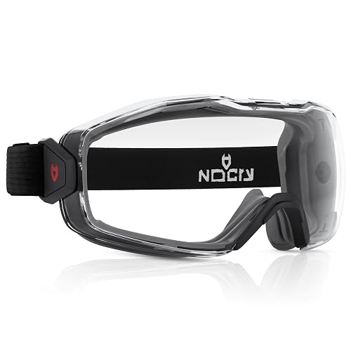 NoCry Anti-Fog Safety Goggles Over Glasses, Dust Eye Protection, ANSI Z87.1 | Anti Scratch, Adjustable Strap, Over-Glasses Safety Goggles, UV380, Dust Goggles for Chemistry Lab, Panoramic Eye Protection
