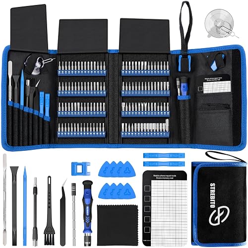 STREBITO Electronics Precision Screwdriver Sets 142-Piece with 120 Bits | Magnetic Repair Tool Kit for iPhone, MacBook, Computer, Laptop, PC, Tablet, PS4, Xbox, Nintendo, Game Console
