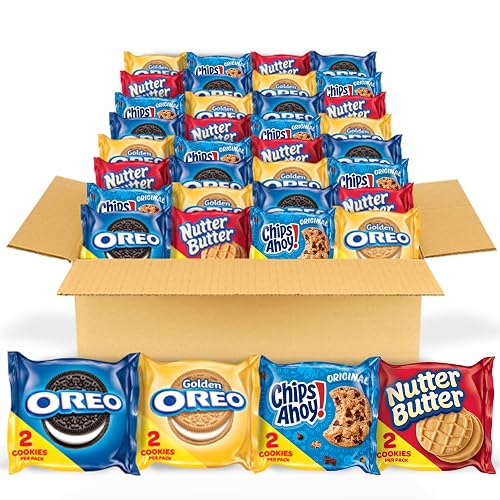 OREO, CHIPS AHOY! & NUTTER BUTTER Cookie Snacks Variety Pack, 56 ct | Snack Packs, 2 Cookies Per Pack, Individually Wrapped
