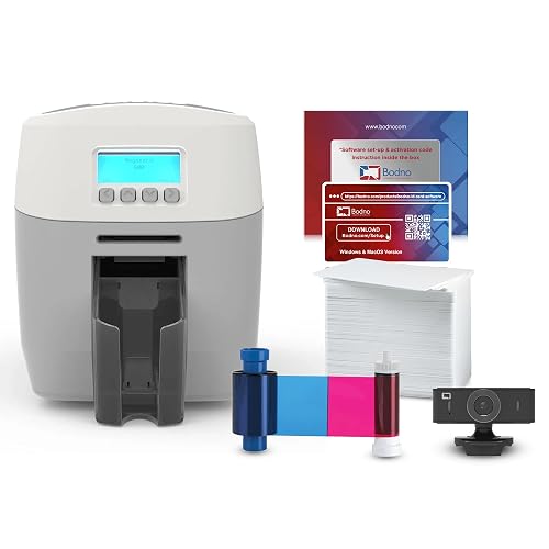 Bodno Magicard 600 Dual Sided ID Card Printer & Complete Supplies Package ID Software - Gold Edition