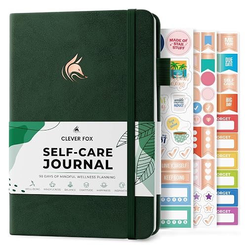 Clever Fox Self-Care Journal for Women, Daily Planner 5.8x8.3 Forest Green | 3-month mental health journal, habit tracker, wellness journaling supplies for women & teen girls, gratitude & mood log