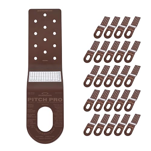 Guardian 10544 Pitch Pro Slotted Roof Anchor (25 Pack) | Powder Coated Steel | 5000 lb Minimum Breaking Strength (MBS) | OSHA and ANSI Compliant | Brown