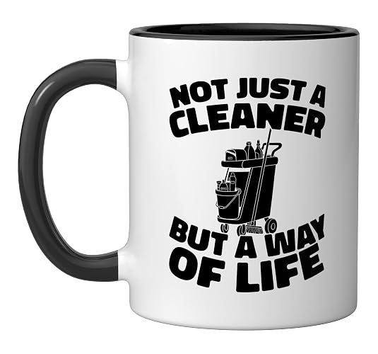 Cleaner Housekeeping Janitorial - Sanitation Cleaner Ceramic Mug, Black/White