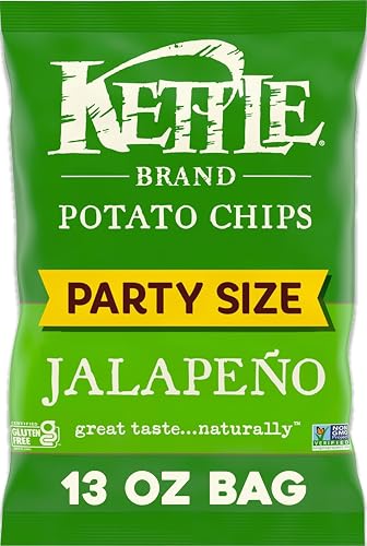 Kettle Brand Potato Chips, Jalapeno Kettle Chips, Party Size, 13 Oz
