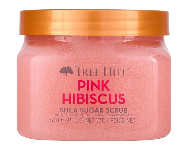 Tree Hut Pink Hibiscus Body Scrub, Exfoliating Sugar Scrub, Vegan, 18 Oz | Exfoliating & Nourishing with Shea Butter & Essential Oils, Body Exfoliator for All Skin Types, Self Care Gifts for Women