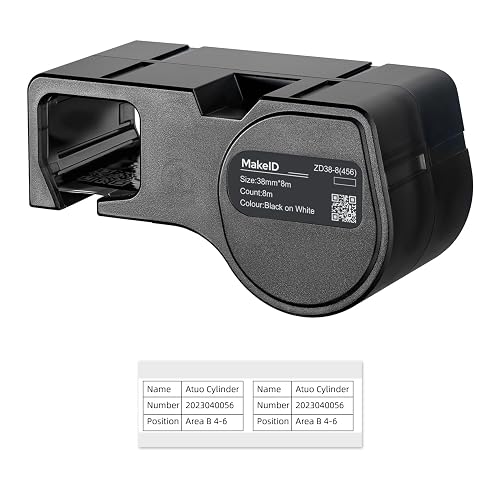 MakeID D50 All-Weather PET Label Cartridge for Indoor/Outdoor Component and Equipment Labeling, Safety Identification, Asset Tracking, Electrical Labeling - for D50 Label Printer