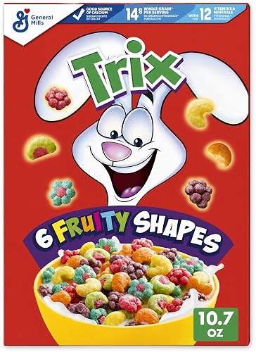 Trix Breakfast Cereal, 6 Fruity Shapes, 10.7 oz | Whole Grain, Good Source of Calcium, 12 Vitamins and Minerals, Natural Colors