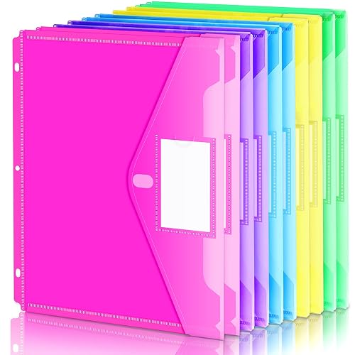 Forvencer Binder Pocket, 10 Pack Super Heavyweight Plastic Binder Folders | Tight Closure Folders with Pockets Side Loading,Binder Organizer, Binder Dividers with Pockets,Office Supplies,Back to School