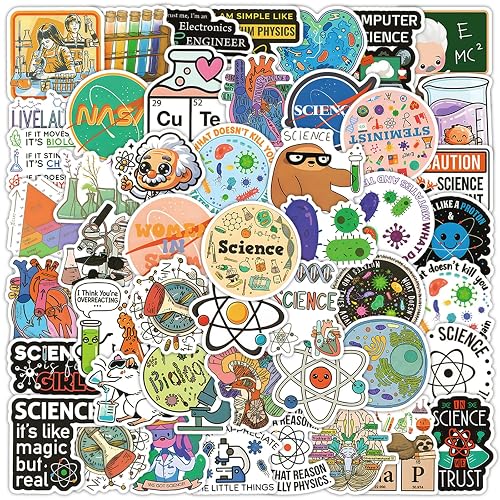 LIAOWL 110 Pcs Science Stickers,Physics Biology Chemistry Lab Stickers | Waterproof,Vinyl,for Laptop Water Bottle,Back to School Gifts,Laboratory Classroom Decor,for Students Teacher Adults