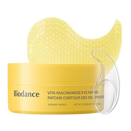 BIODANCE Vita Niacinamide Eye Patches for Dark Circles, 60 Count | Dull Spot Patches for Face & Uneven Skin Tone, Travel Essentials, Self Care Gifts for Women, Korean Skin Care