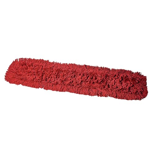 Tidy Tools Commercial Dust Mop Replacement Head – 36 x 5 in. Cotton Nylon Reusable Mop Head – Industrial Dust Mop Refill for Floor Cleaning & Janitorial Supplies, Red