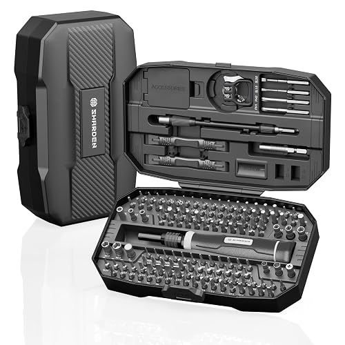 SHARDEN 153 in 1 Precision Screwdriver Set for Electronic Repair Black | Magnetic Small Screwdriver Set with Torx, Pentalobe, Triwing, Mini Repair Tool Kit for Computer, Laptop, PC, PS5, Eyeglass