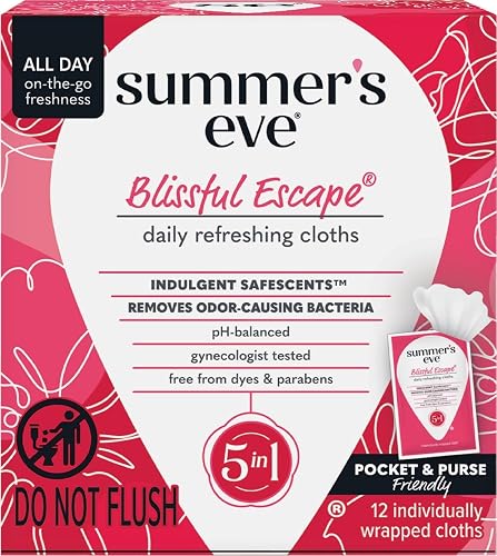 Summer's Eve Refreshing Feminine Wipes, Blissful Escape, 12 Count