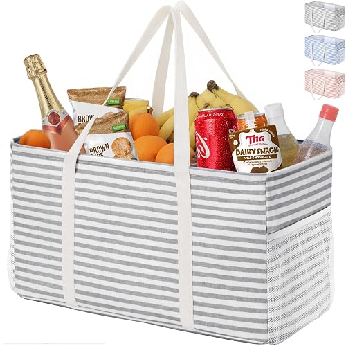 Lifewit Extra Large Tote Bag, Reusable Grocery Bags with Metal Wire Frame and Handles