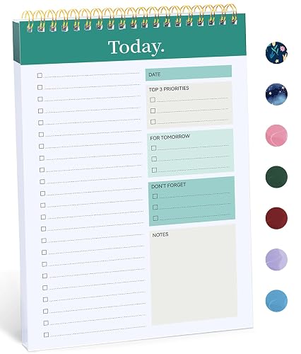Taja To Do List Notepad, Undated Daily Planner for Work and Goal Setting | Greenery Sway, 52 Sheets, 9.8" x 6.5" , for Office, Home and school, Daily Task Planning, Notes and Everyday Organization