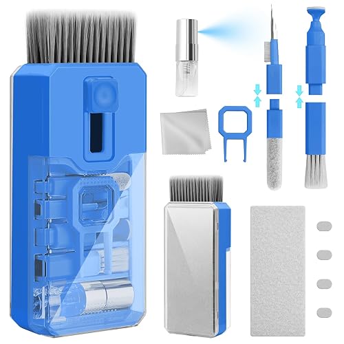 Keyboard Cleaner & Laptop Cleaning Kit, All-in-1 for Computer PC, SkyBlue | Electronics Deep Cleaning Reusable Brush Tool, Screen-Safe Spray, for iPhone iPad Macbook Airpod Camera, Gaming Accessories