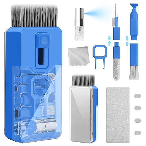 Keyboard Cleaner & Laptop Cleaning Kit, All-in-1 for Computer PC, SkyBlue | Electronics Deep Cleaning Reusable Brush Tool, Screen-Safe Spray, for iPhone iPad Macbook Airpod Camera, Gaming Accessories
