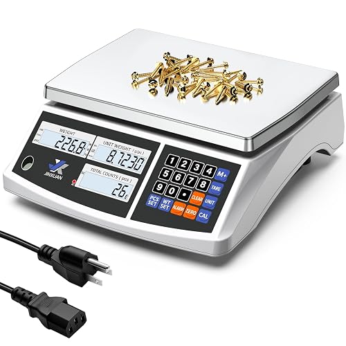 JINXUAN Industrial Counting Scale 30kg/66lb x 0.1g Precision Bench Scale Digital Inventory Counting Weight Scale for Small Parts and Coins, Electronic Gram Scale with Batteries/AC Power, lb/g/kg/oz