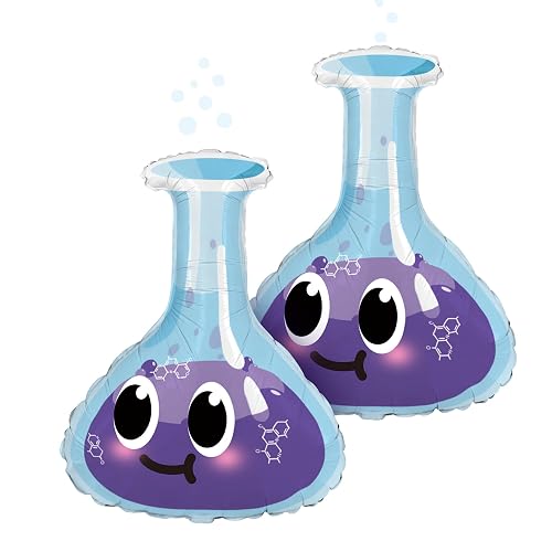 Inflatable Erlenmeyer Flask Balloons Science Lab Chemistry Learning Mad Scientist Witch Potion Themed Balloons Science Fair Classroom Decor for Boy Baby Shower Birthday Party Decorations Supplies