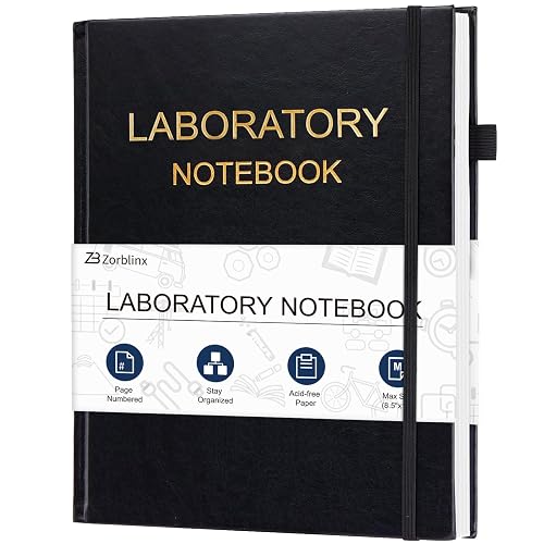Lab Notebook - Chemistry Laboratory Notebook for Student, Professional Engineering Paper Notebooks for Work 8.5" X 11", Grid Notebook Quad Ruled Science Lab Book for Graphing - Black